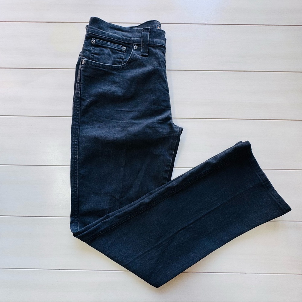 Nudie Jeans Co Lean Dean Black Stretch Denim Jeans 33x31 Slim Tapered Made Italy